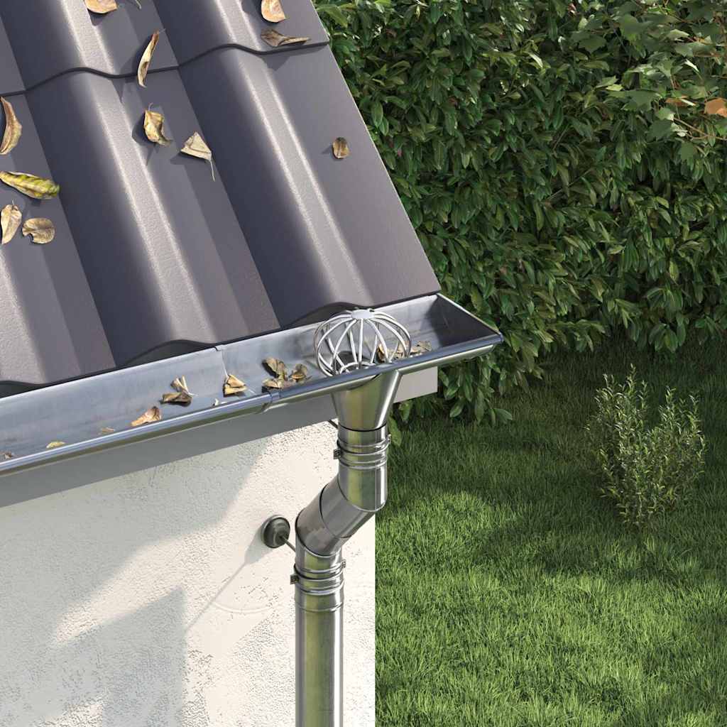 Rännin lehden suojus 8 pcs Hopea 50 mm Ruostumaton teräs