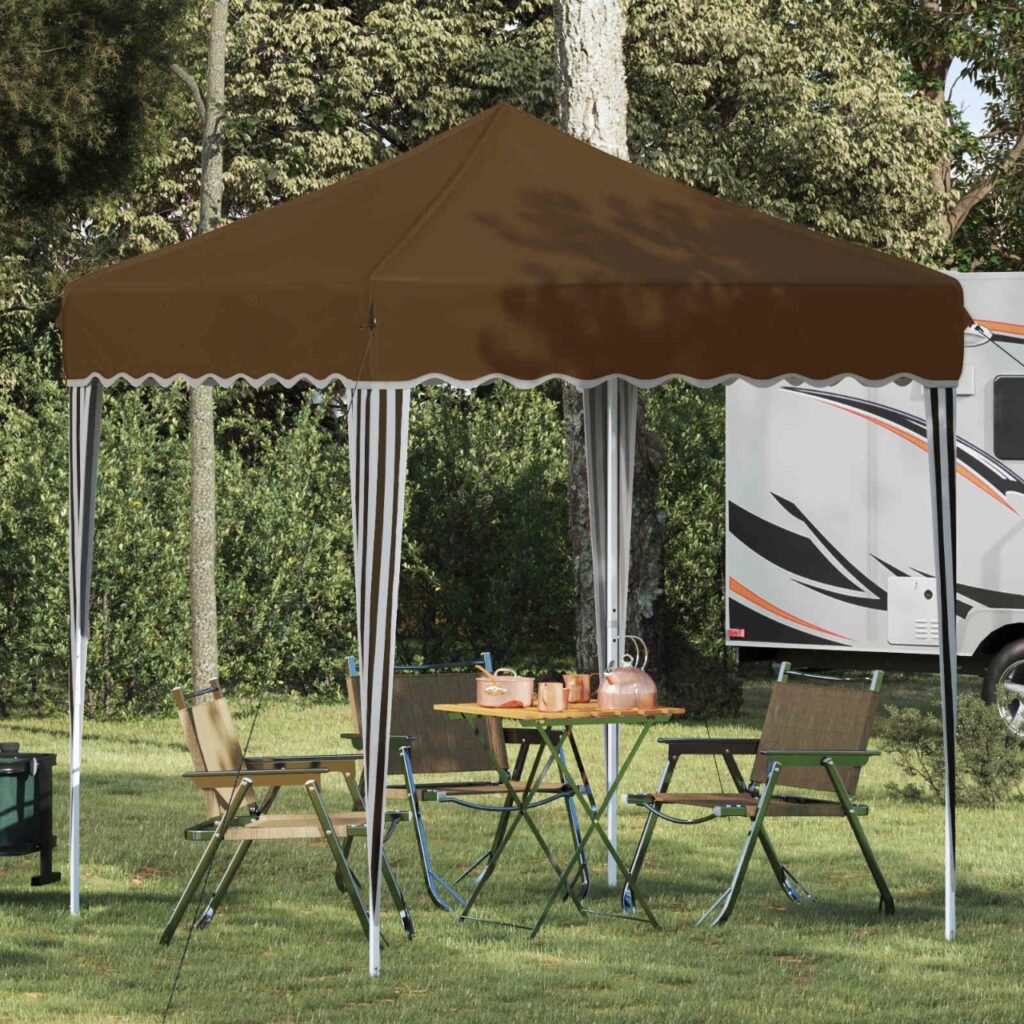 Pop-up Juhlateltta Harmaanruskea 195 x 195 x 245 cm