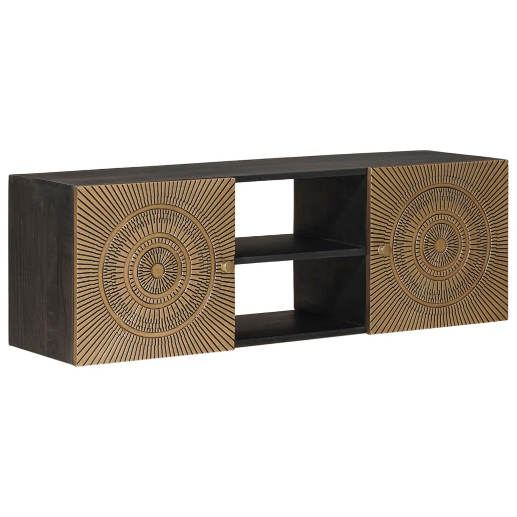 TV-kaappi hyllyllä säilytystilassa Messinki 105 x 30 x 35 cm