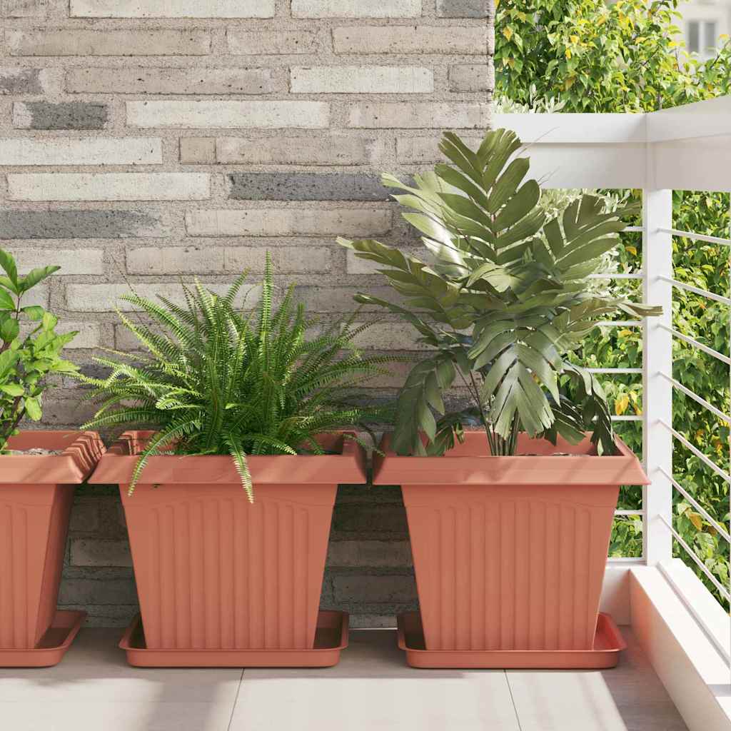 Neliömainen Kukka-alusta 24 pcs Tiilenpunainen 36 x 36 x 2.5 cm