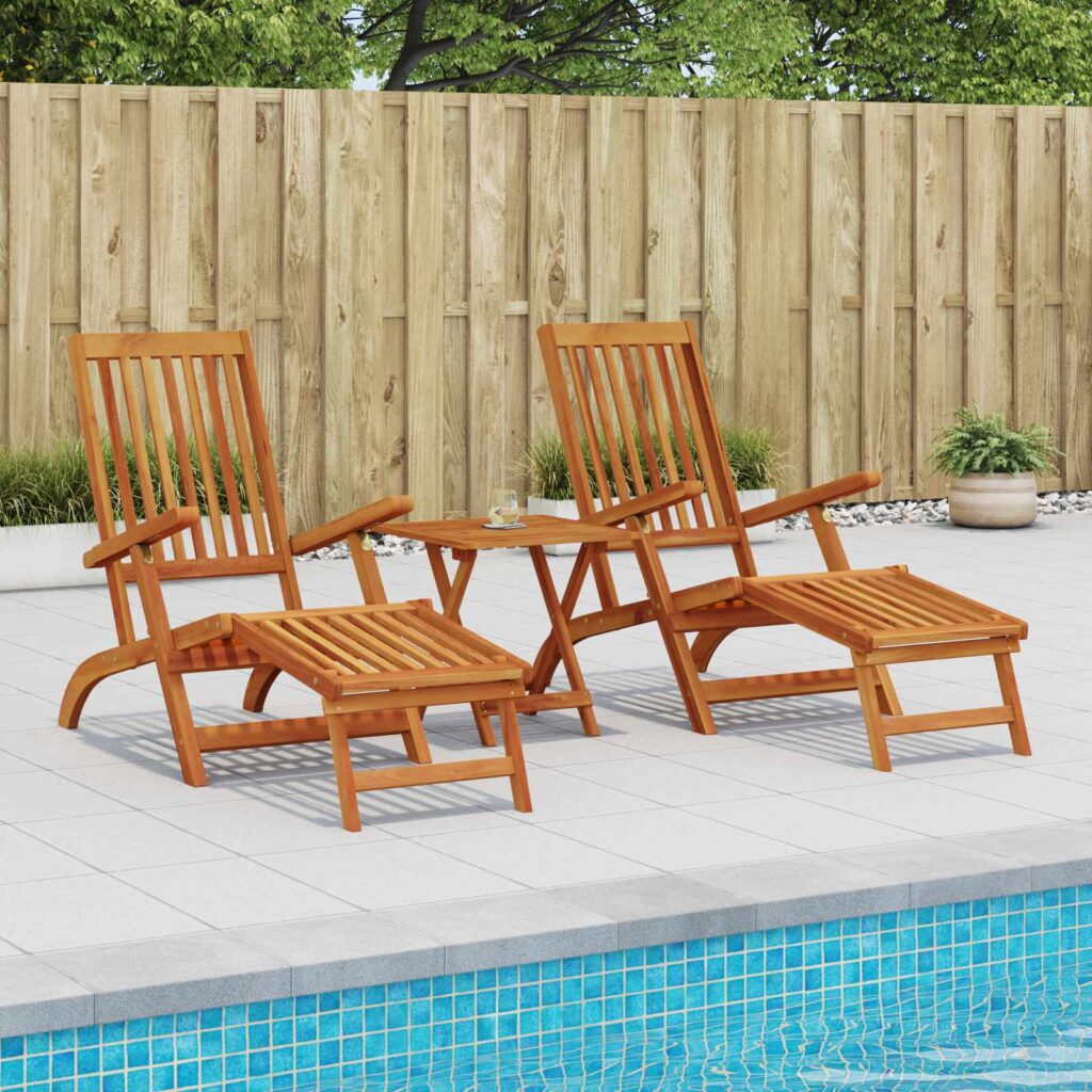 Lapuunten ja taitettavan aurinkotuolin 2 pcs 55 x 146 x 91 cm