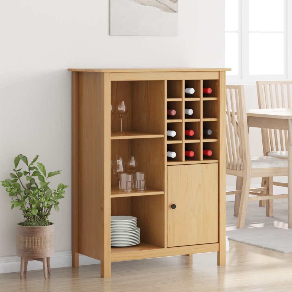 Viinikaappi HILL Hunajaruskea 79.5 x 40 x 107.5 cm