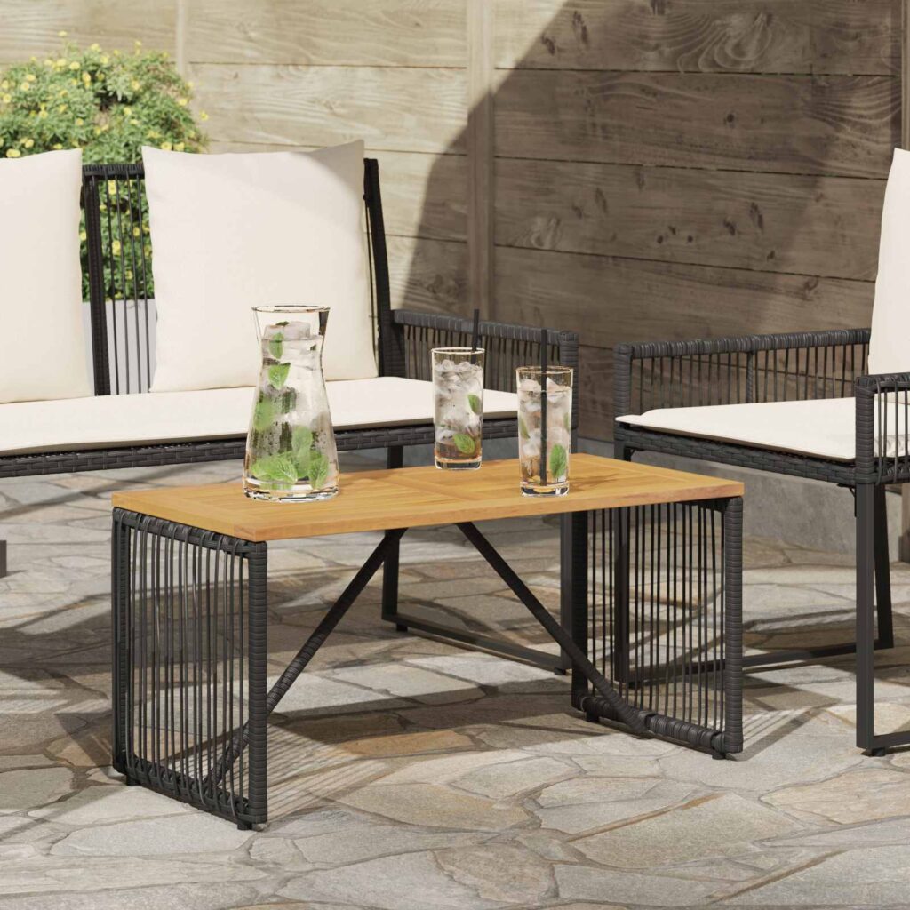 Ulkopöytä Musta ja ruskea 80 x 40 x 40 cm polyrottinki