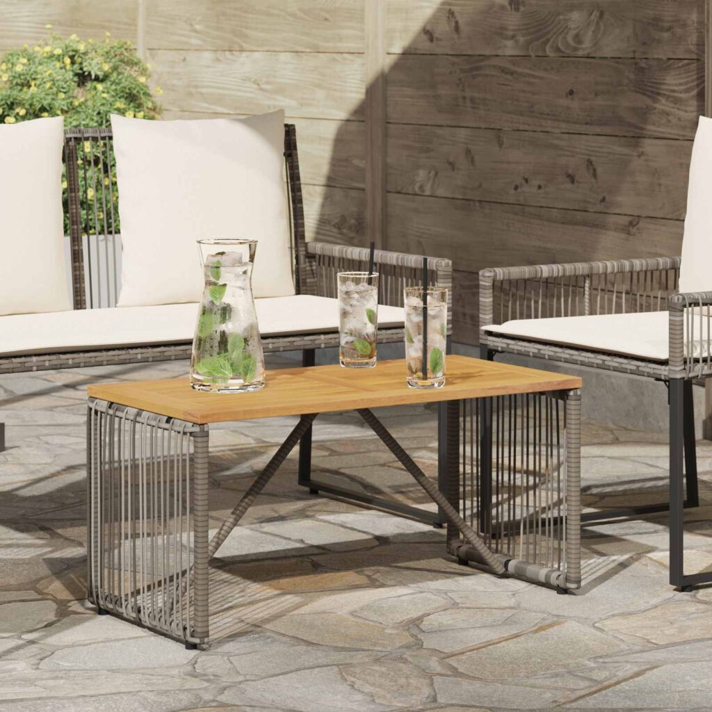 Ulkopöytä Harmaa ja ruskea 80 x 40 x 40 cm polyrottinki