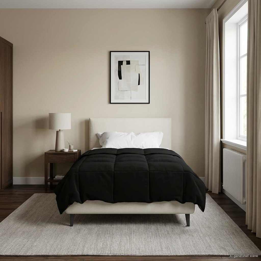 Kesäpeitto Quiltottu Musta 155 x 220 cm Mikrokuitu