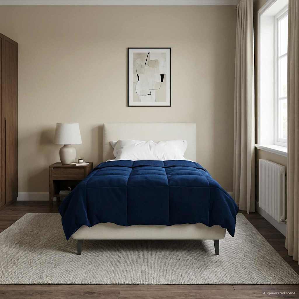 Kesäpeitto Quiltottu Tumma Sininen 155 x 200 cm Mikrokuitu