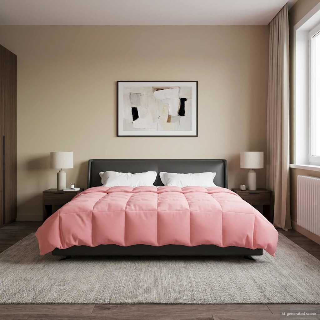 Koko Vuoden Peitto Quiltottu Pinkki 200 x 200 cm Mikrokuitu