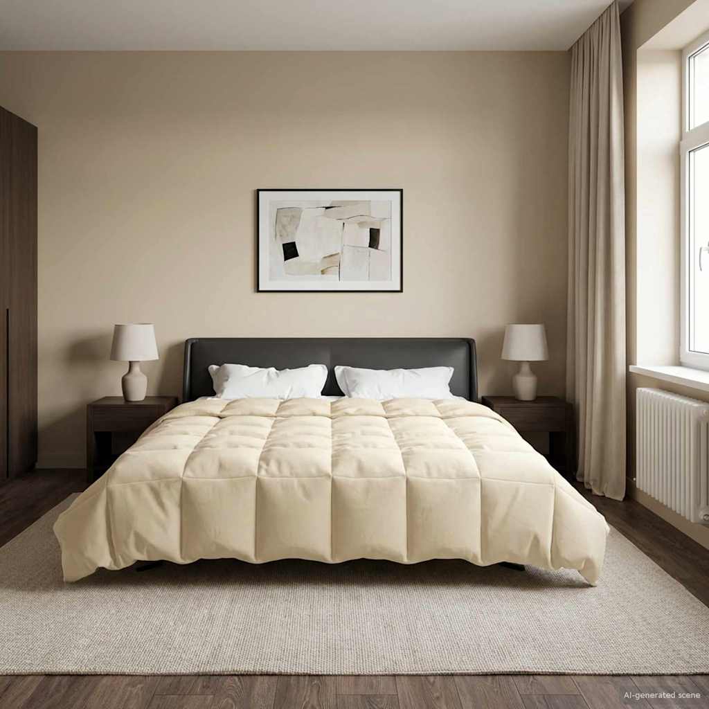 Koko Vuoden Peitto Quiltottu Kerma 240 x 260 cm Mikrokuitu