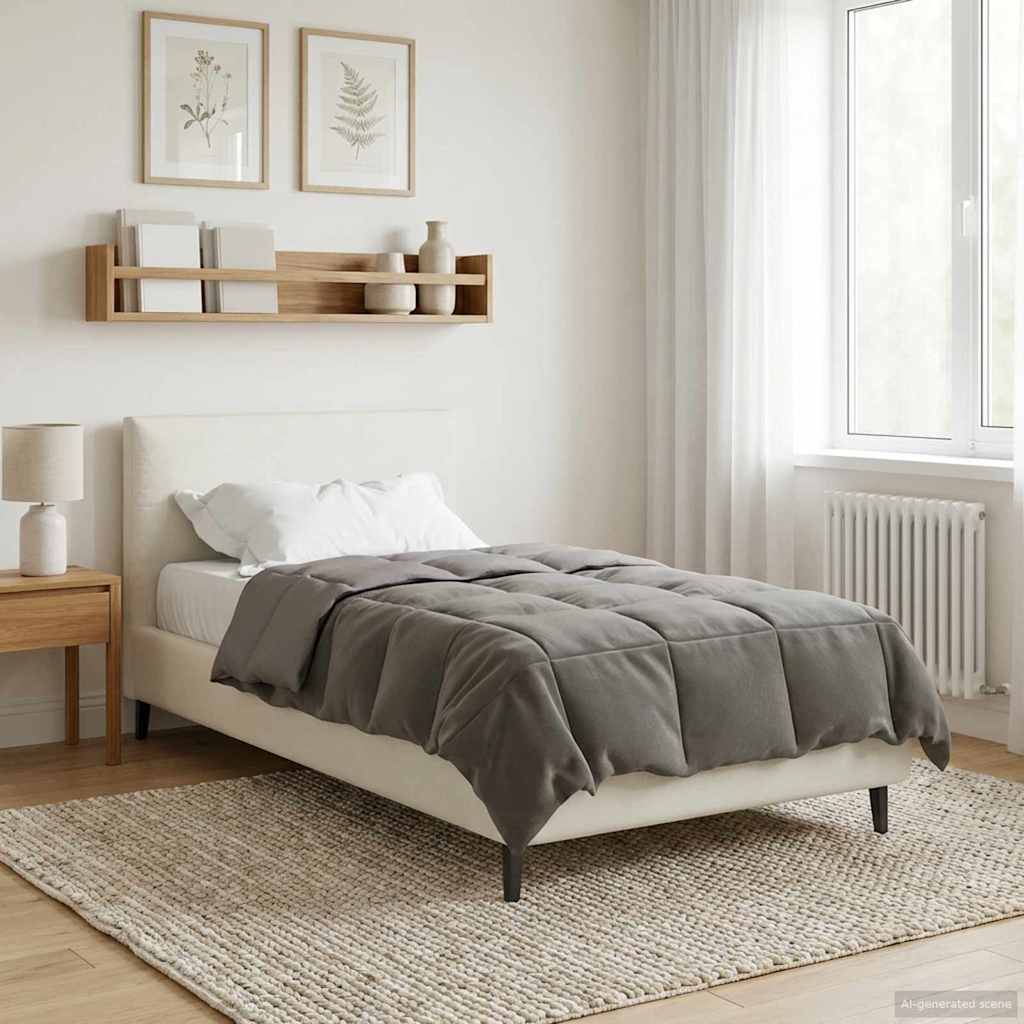 Talvityyny Quiltottu Vaaleanharmaa 155 x 200 cm Mikrokuitu