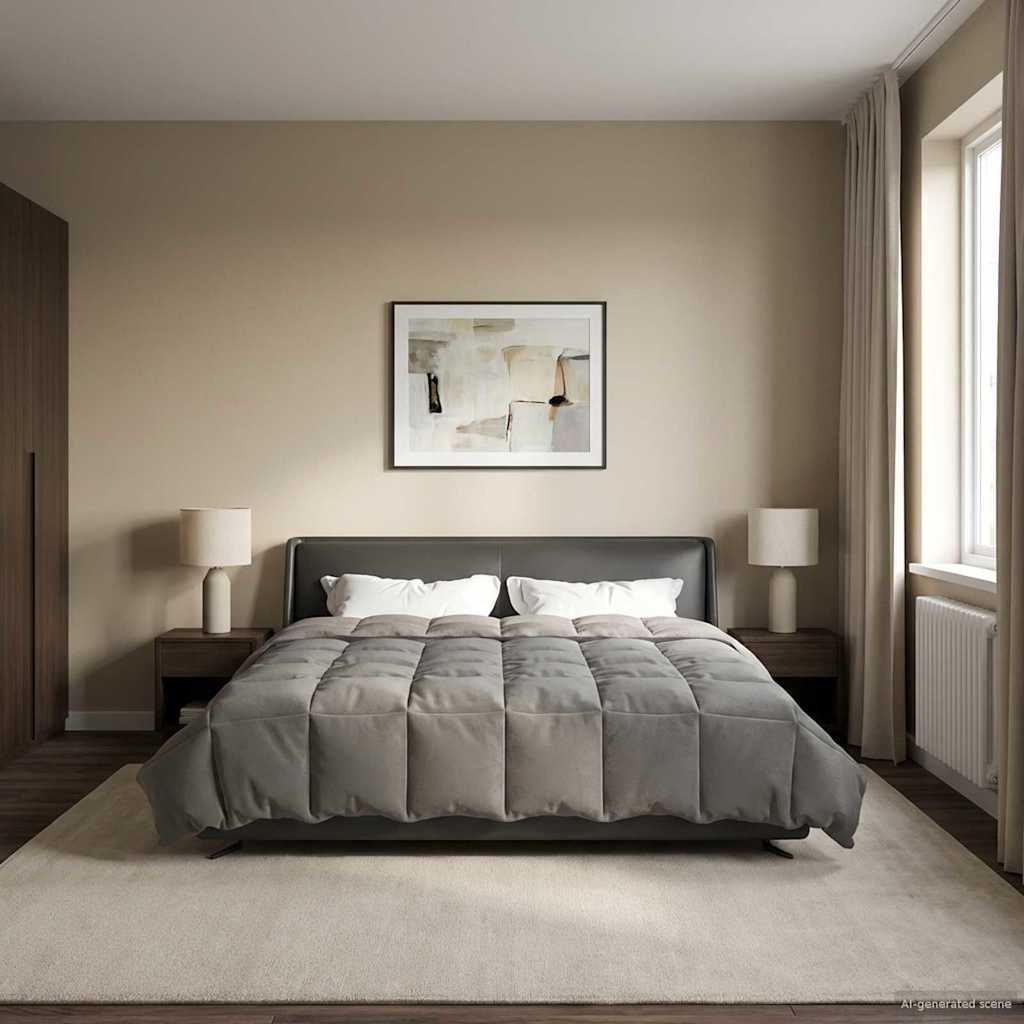 Talvityyny Quiltottu Vaaleanharmaa 200 x 220 cm Mikrokuitu