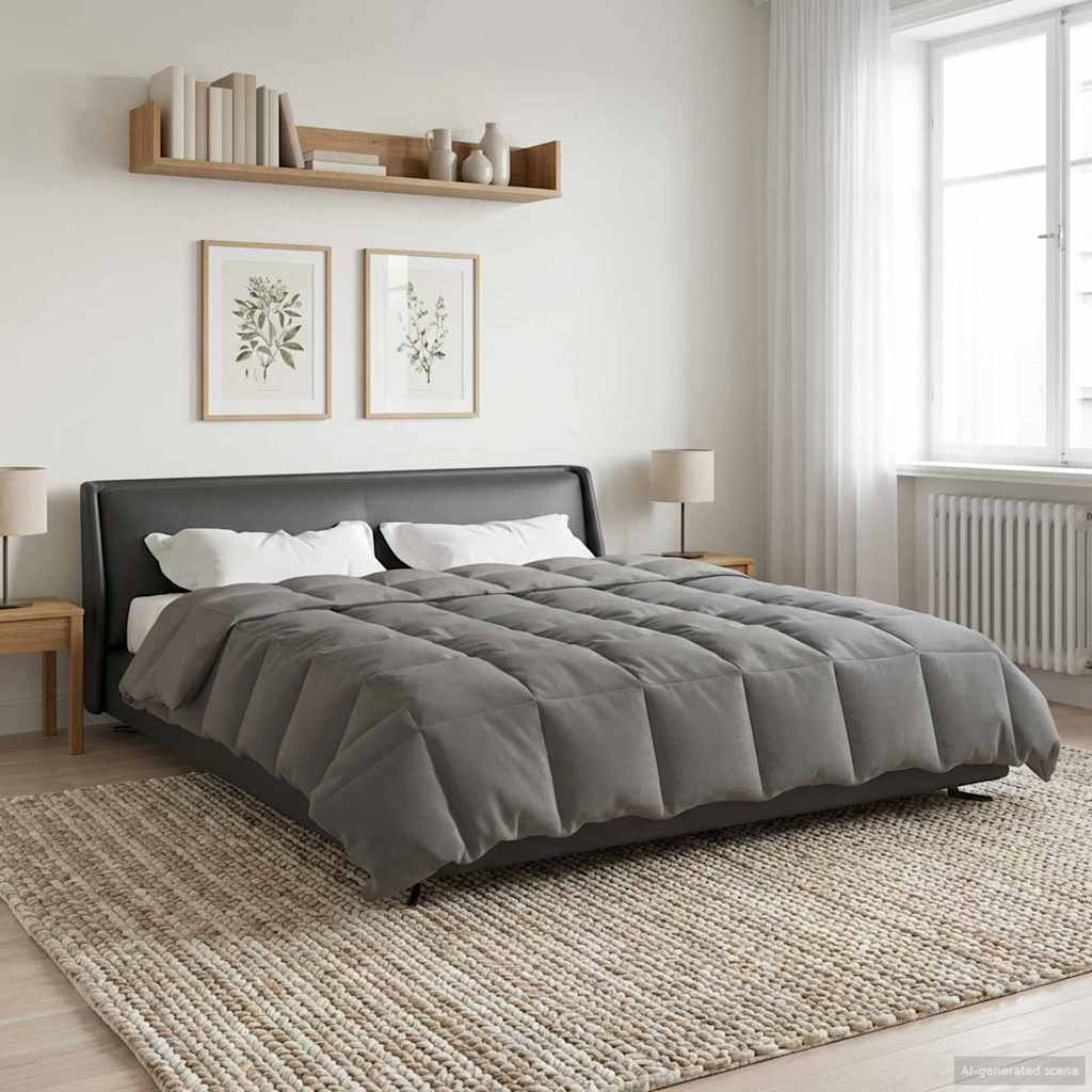 Talvityyny Quiltottu Vaaleanharmaa 220 x 260 cm Mikrokuitu