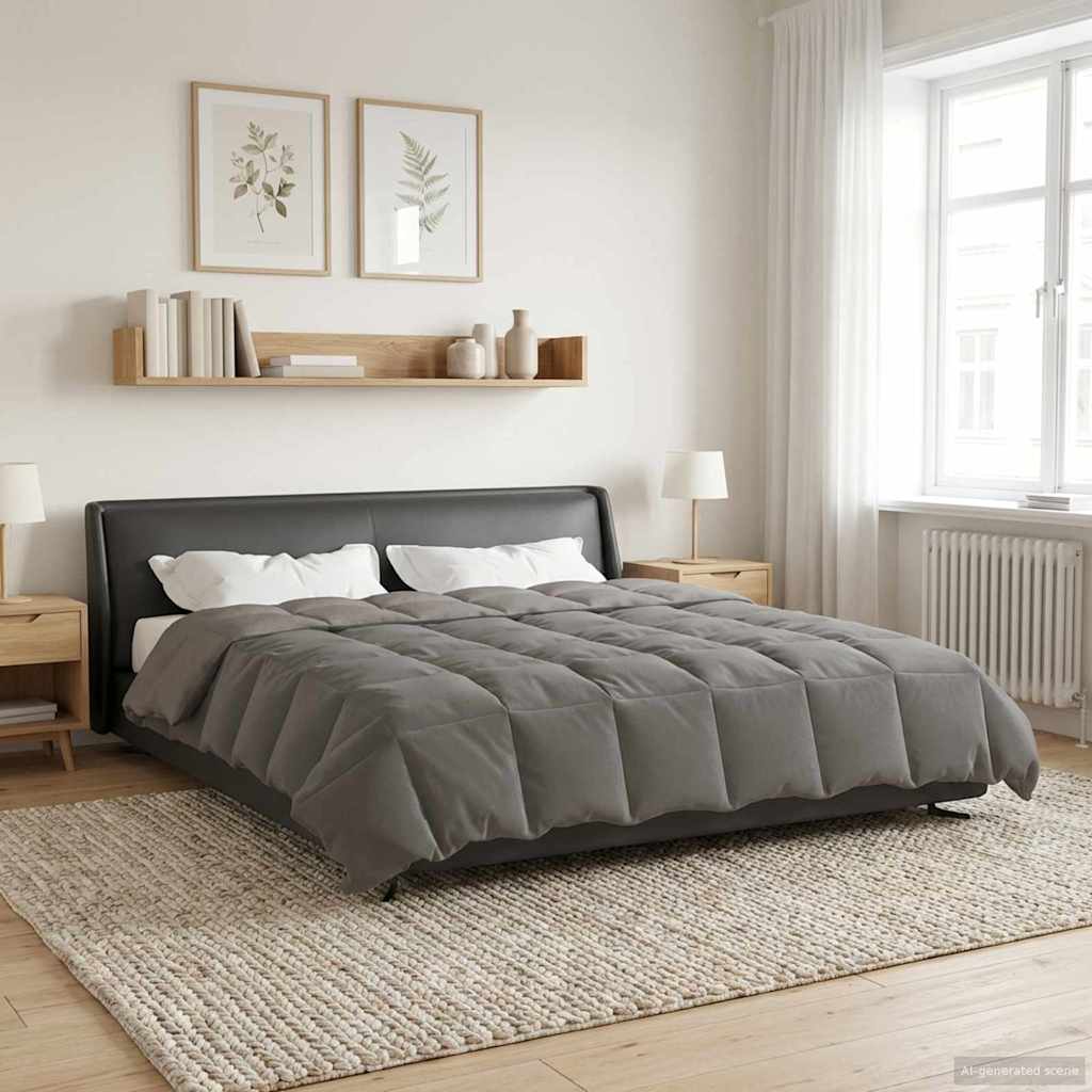 Talvityyny Quiltottu Vaaleanharmaa 240 x 260 cm Mikrokuitu