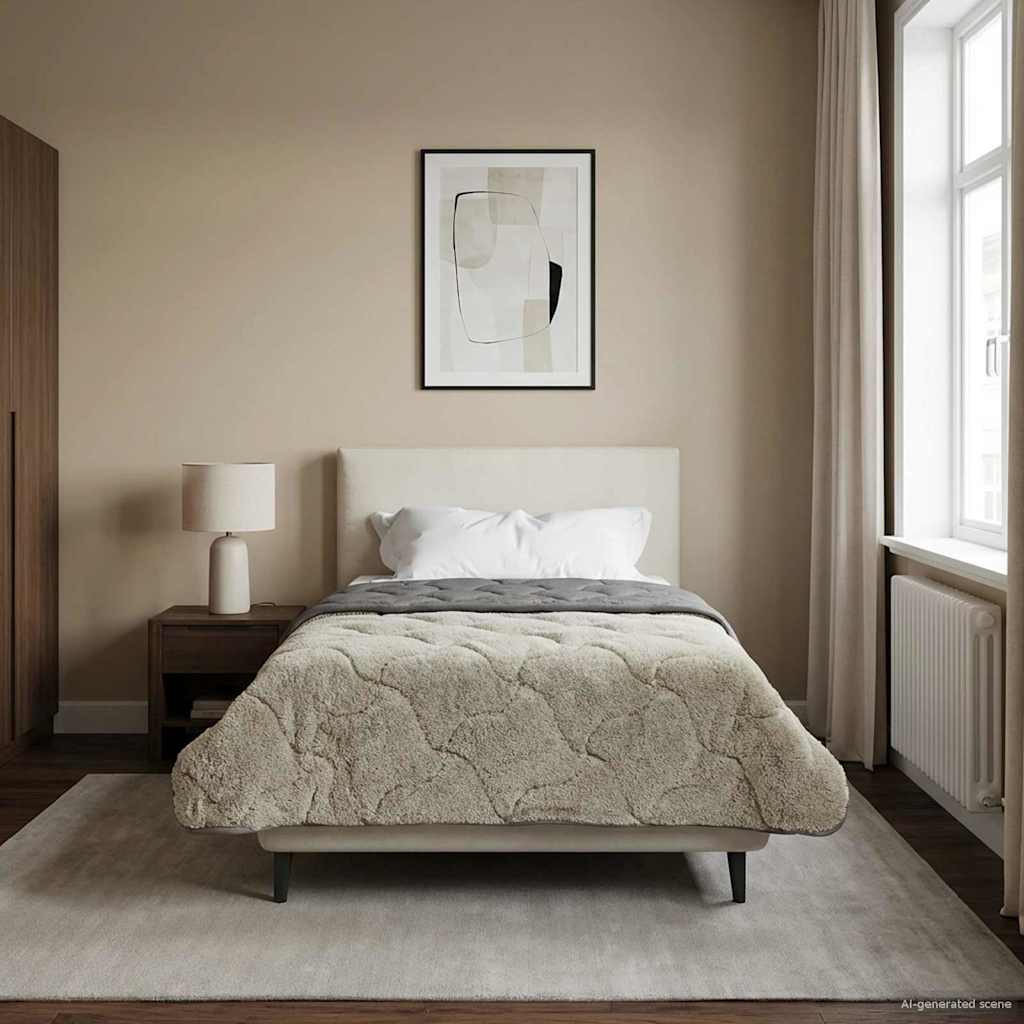 Kesäpeitto Quiltottu Vaaleanharmaa 140 x 220 cm