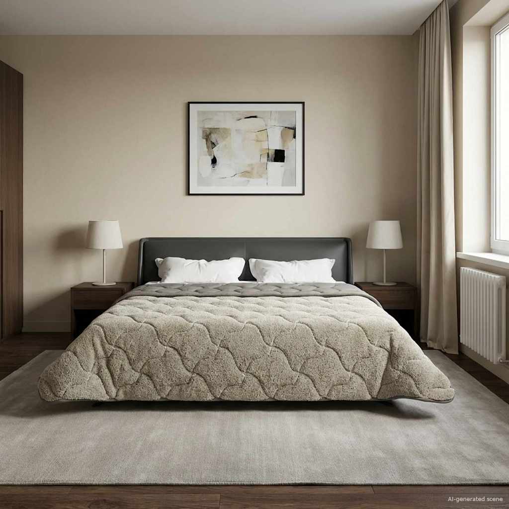 Kesäpeitto Quiltottu Vaaleanharmaa 200 x 200 cm