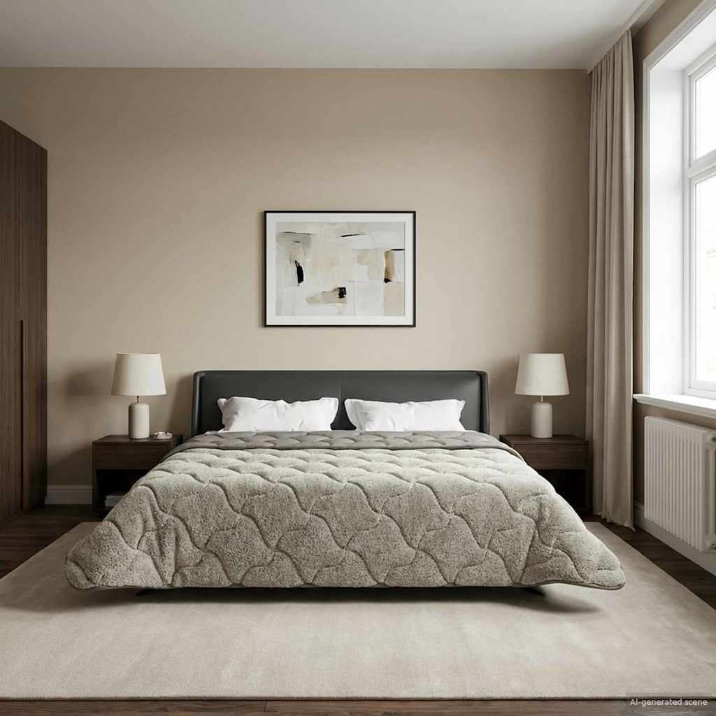 Kesäpeitto Quiltottu Vaaleanharmaa 200 x 240 cm