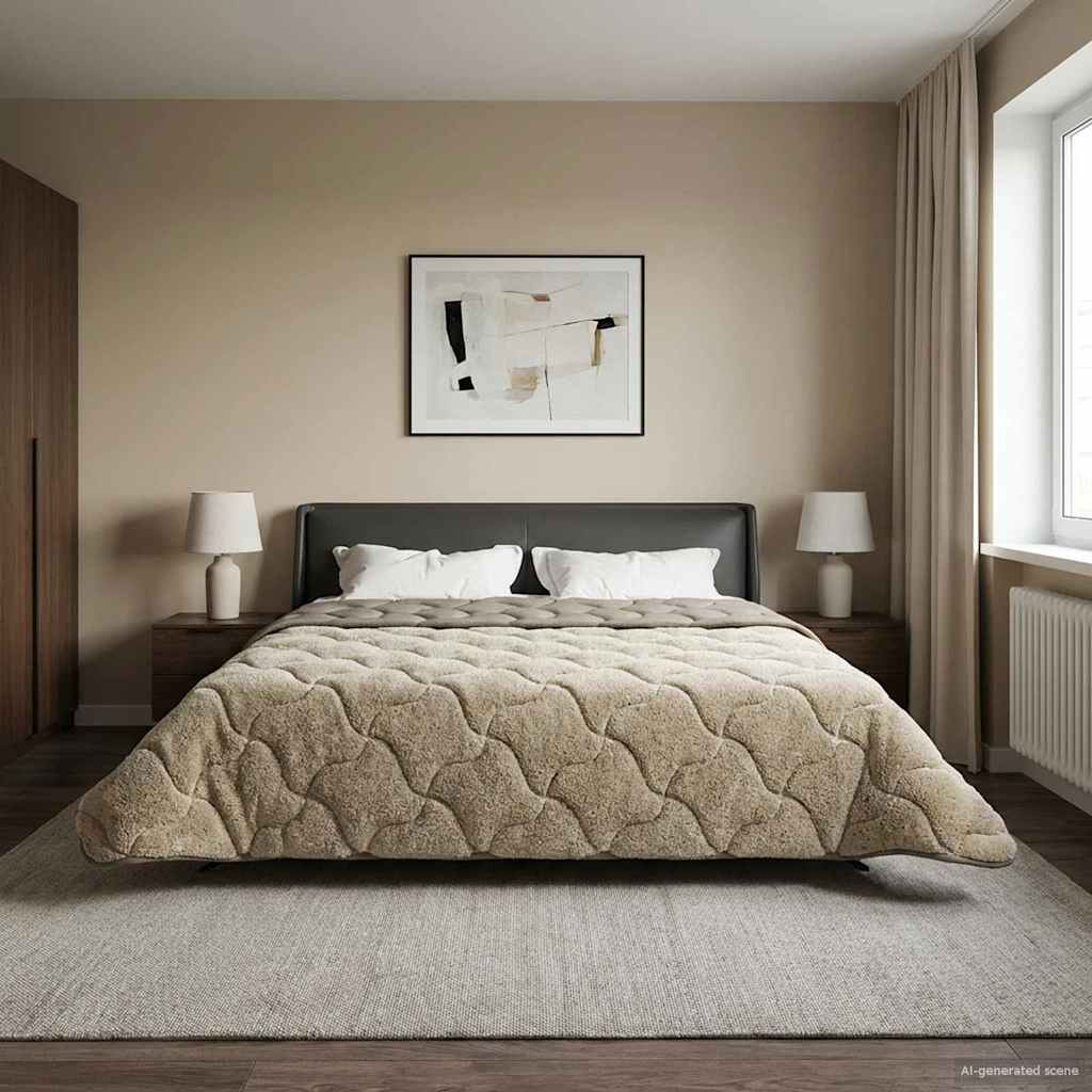 Kesäpeitto Quiltottu Vaaleanharmaa 220 x 260 cm