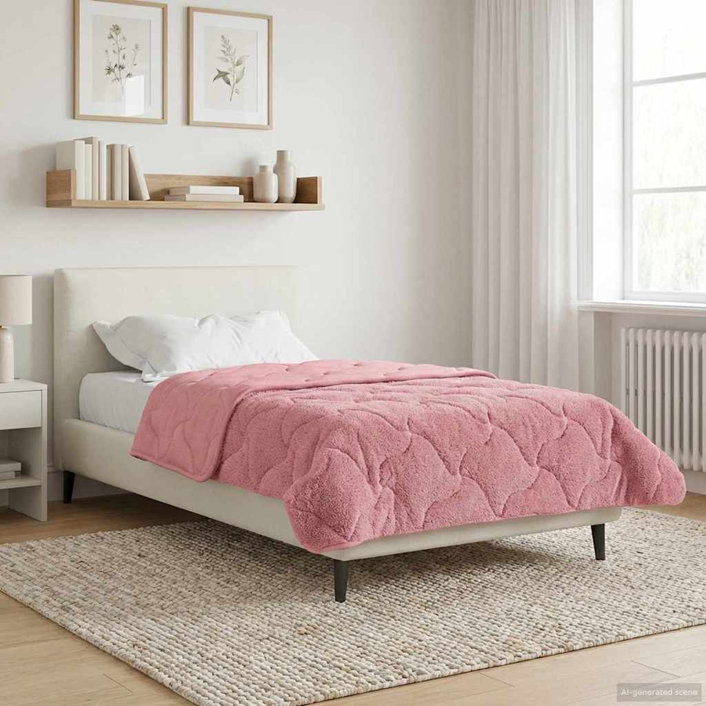 Kesäpeitto Pinkki 155 x 200 cm Mikrokuitu ja teddy fleece
