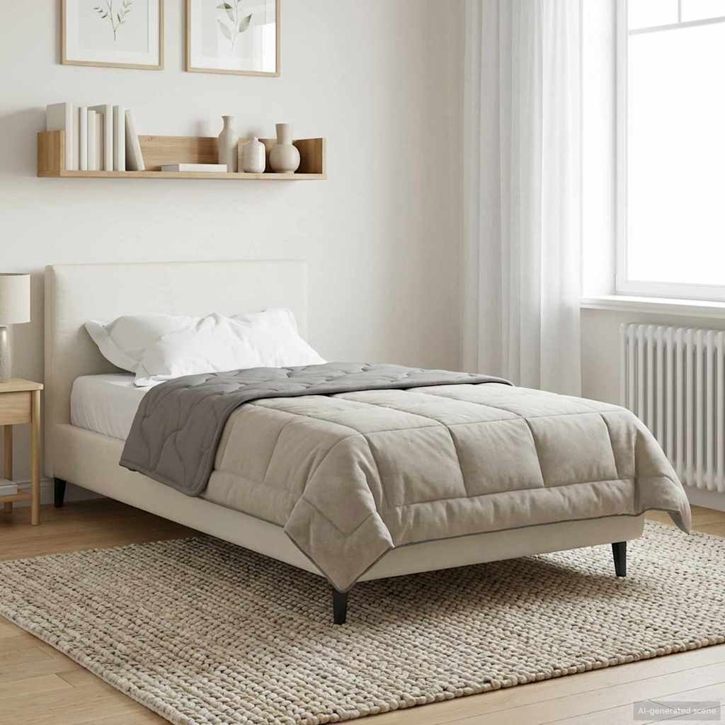 Koko Vuoden Peitto Quiltottu Vaaleanharmaa 135 x 200 cm