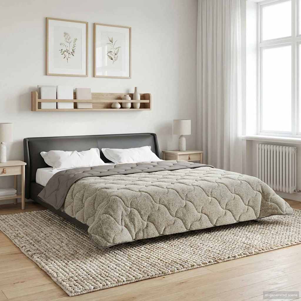 Talvityyny Quiltottu Vaaleanharmaa 200 x 200 cm