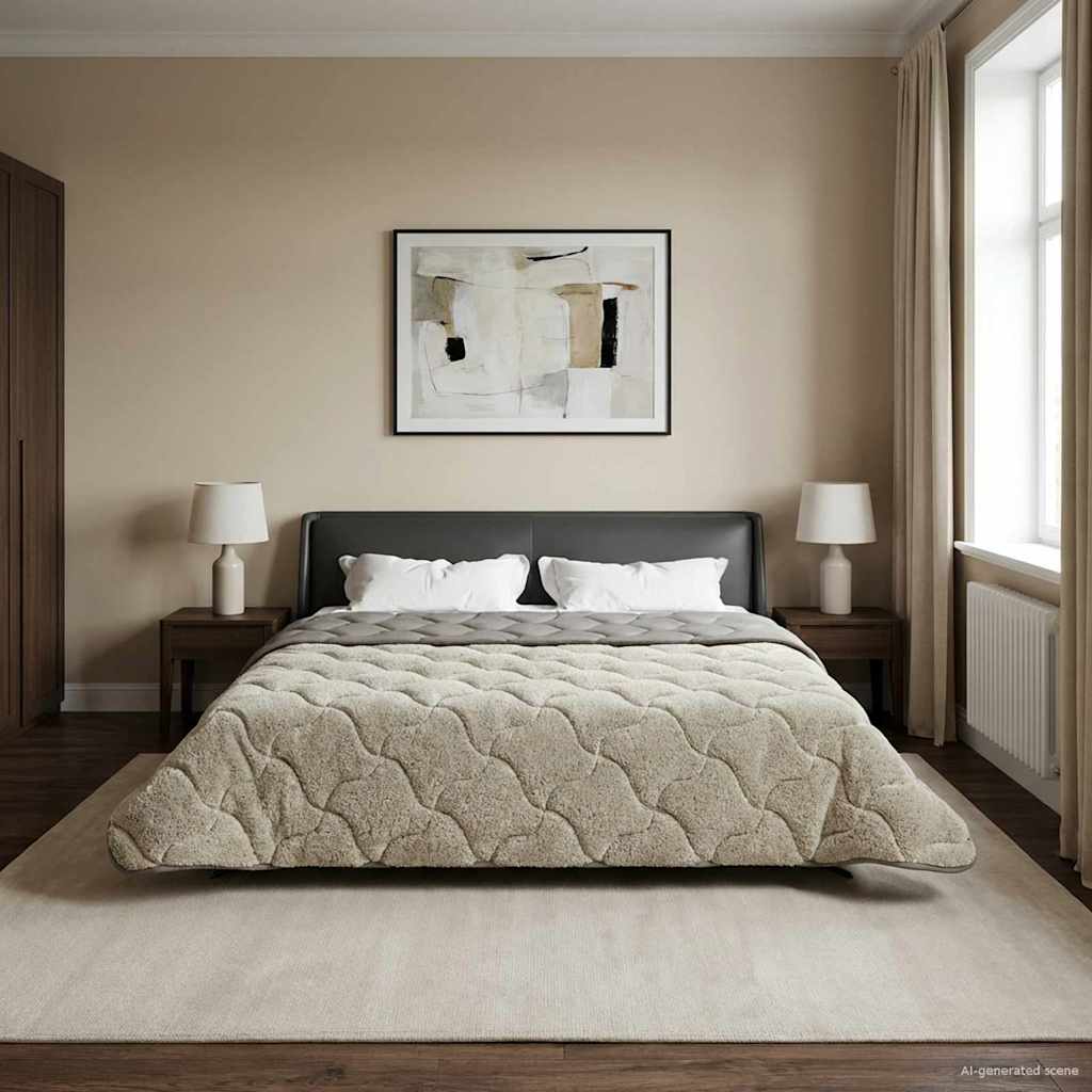 Talvityyny Quiltottu Vaaleanharmaa 200 x 240 cm