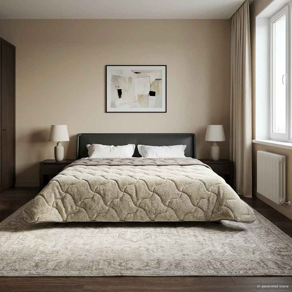 Talvityyny Quiltottu Vaaleanharmaa 220 x 240 cm