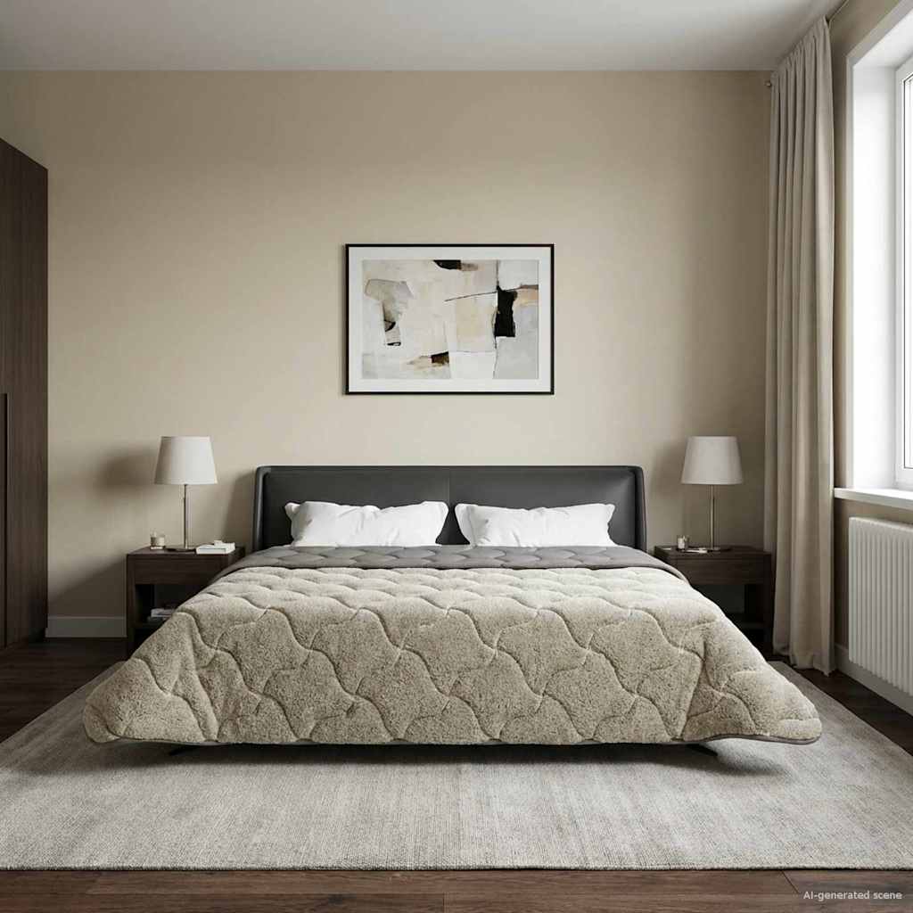 Talvityyny Quiltottu Vaaleanharmaa 220 x 260 cm