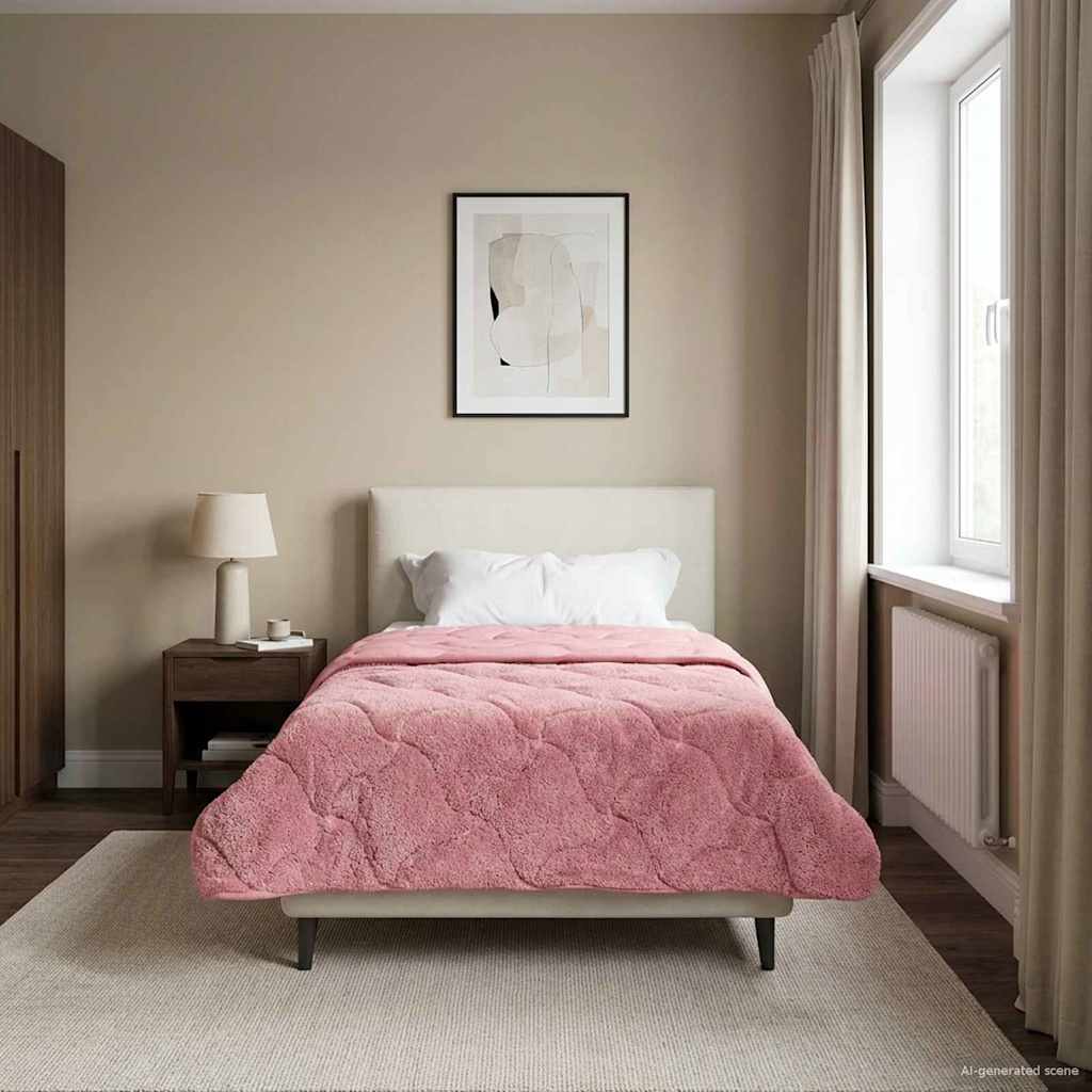 Talvityyny Pinkki 140 x 220 cm Mikrokuitu ja teddy fleece