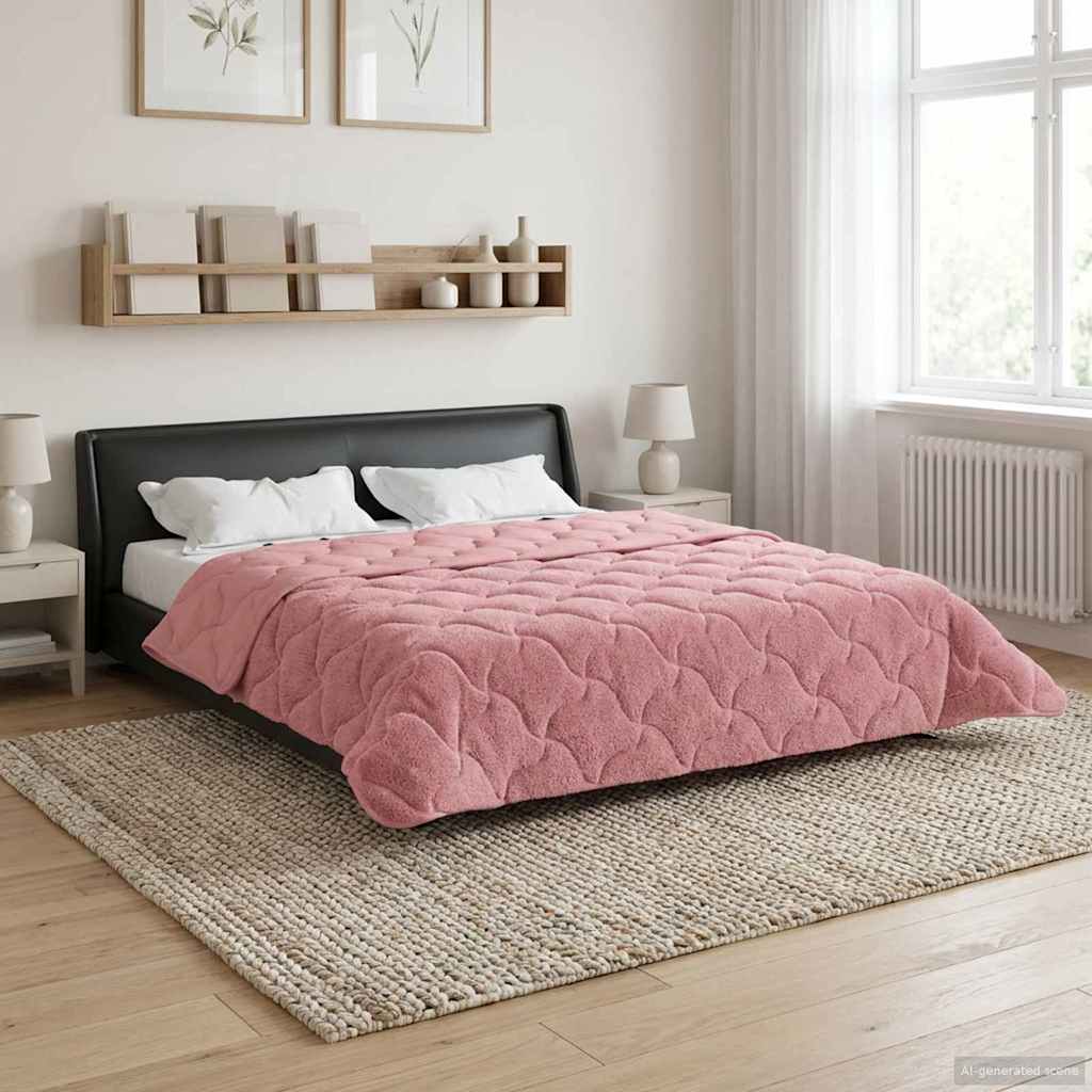 Talvityyny Pinkki 200 x 220 cm Mikrokuitu ja teddy fleece