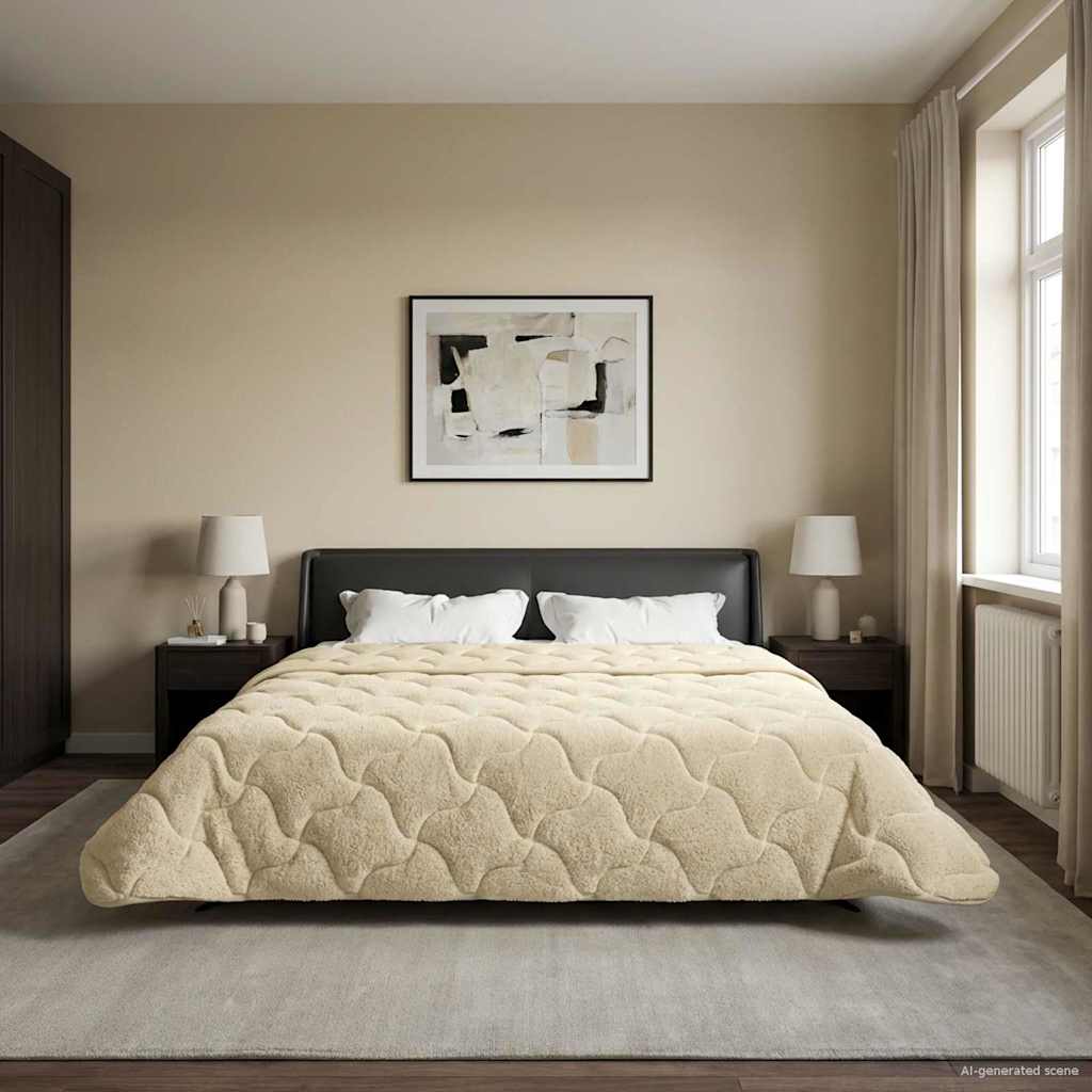 Talvityyny Kerma 240 x 260 cm Mikrokuitu ja teddy fleece