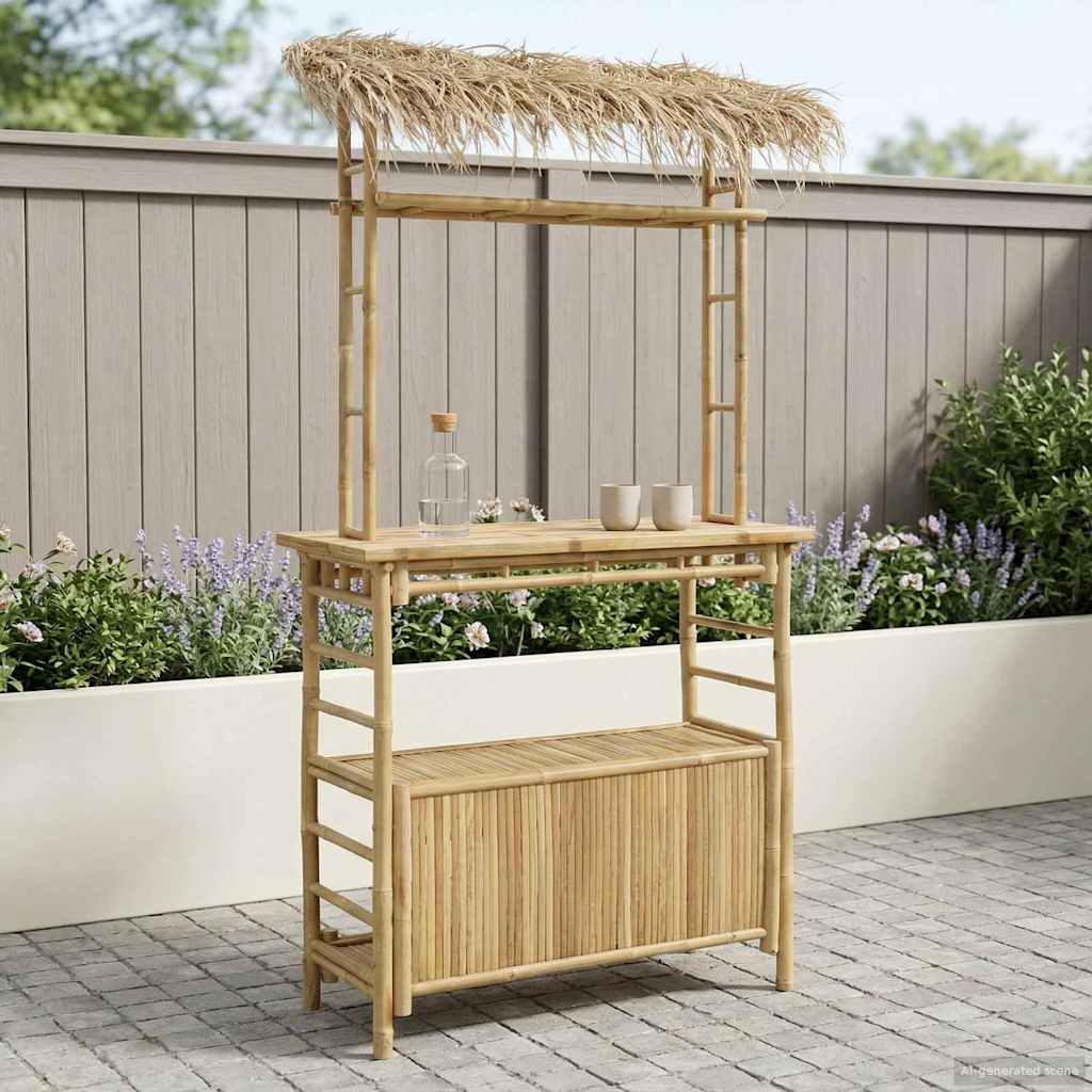 Ulkoilman baari pöytä Luonnollinen 110 x 50 x 209 cm Bambusta