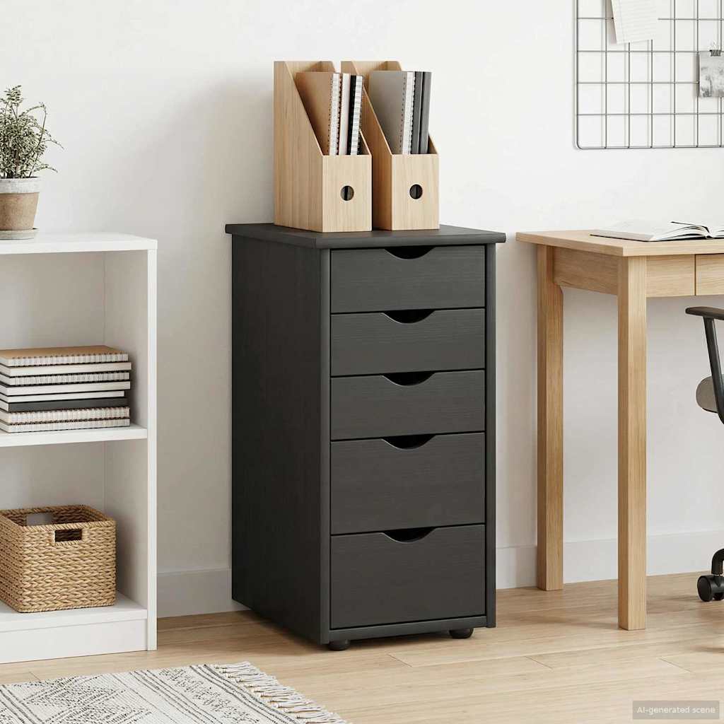 Kaappi Musta 34 x 39 x 61,5 cm Massiivinen mänty