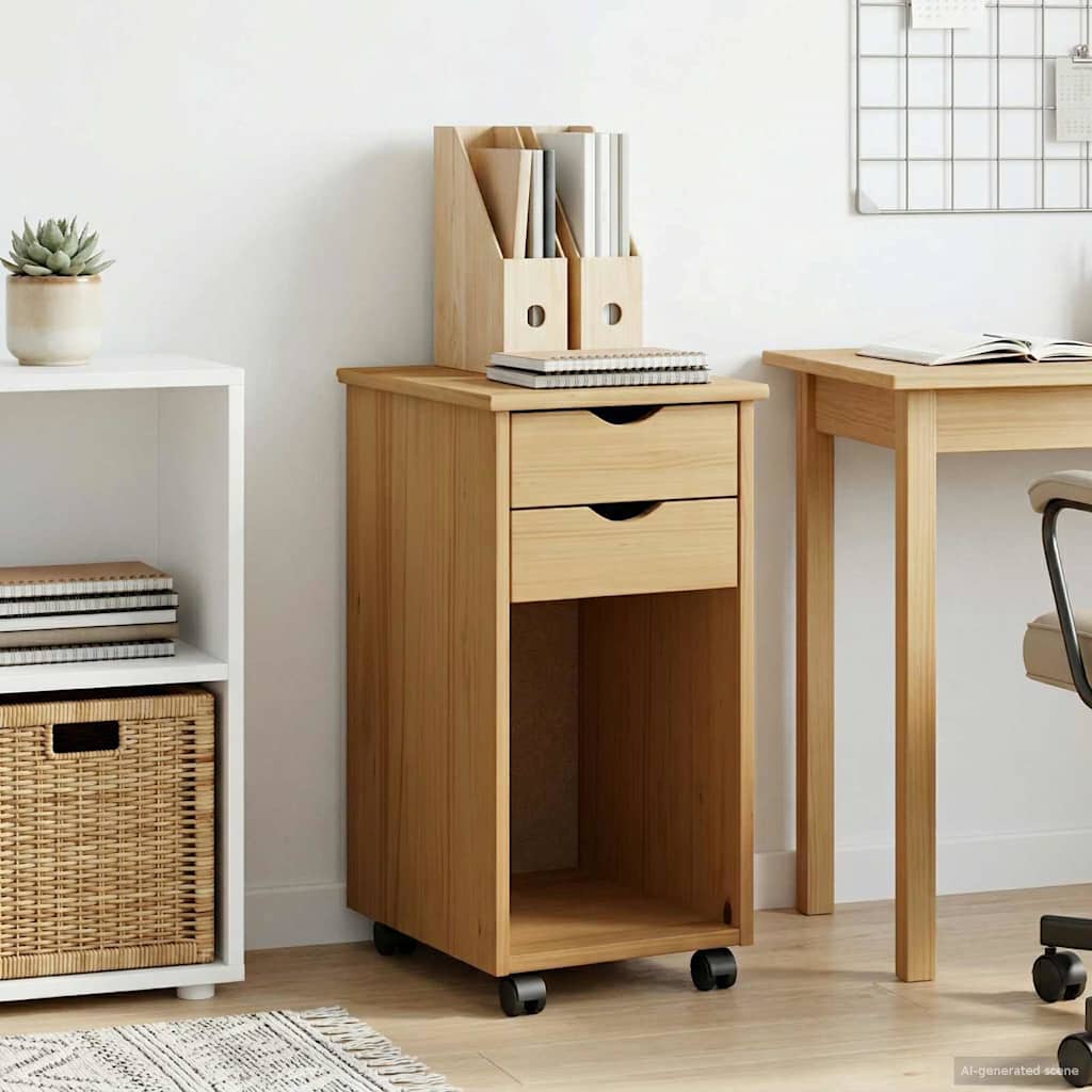 Rullaava kaappi Hunaja Ruskea 34 x 39 x 65,5 cm Massiivimänty