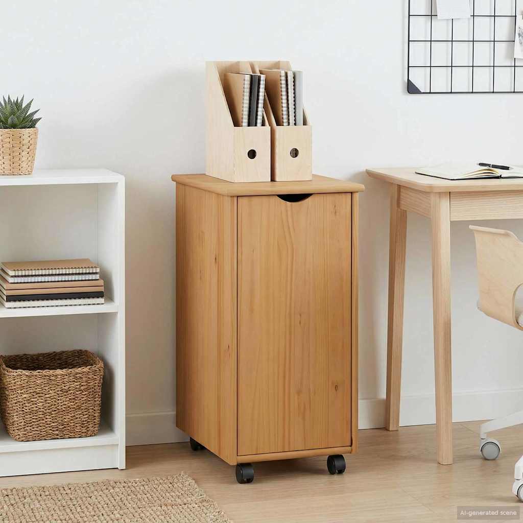 Rullaava kaappi pyörällä Hunajaruskea 34 x 39 x 65,5 cm