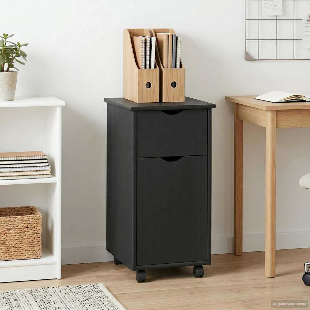 Rullaava kaappi Harmaa 34 x 39 x 65,5 cm Massiivinen mänty