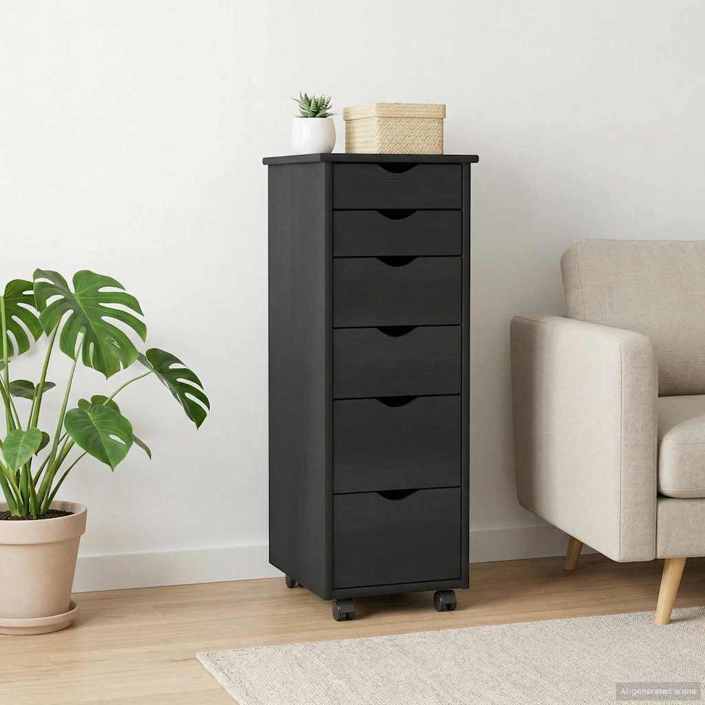 Rullaava kaappi Harmaa 34 x 39 x 93,5 cm Massiivinen mänty