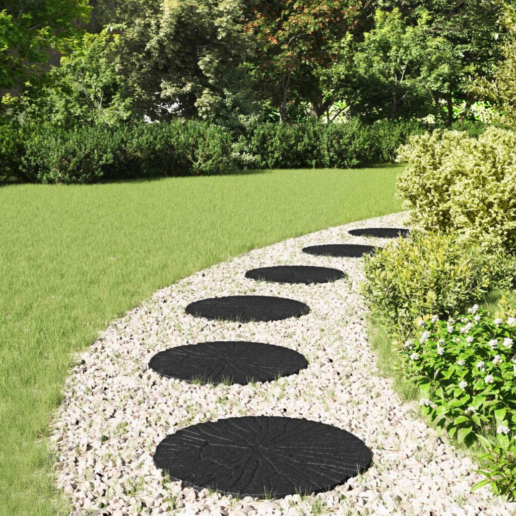 Askelkivi 6 pcs Musta Ø 45 x 1,8 cm Kumi