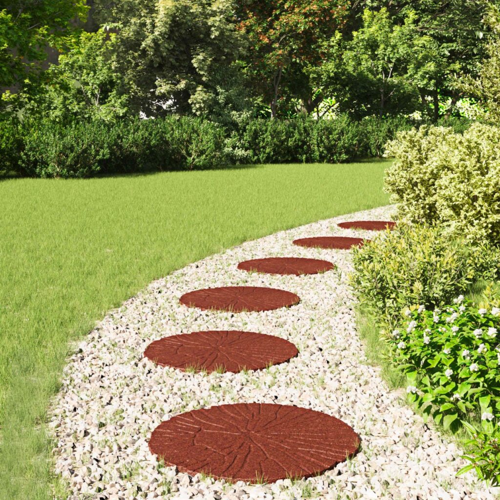 Askelkivi 6 pcs Punainen Ø 45 x 1,8 cm Kumi