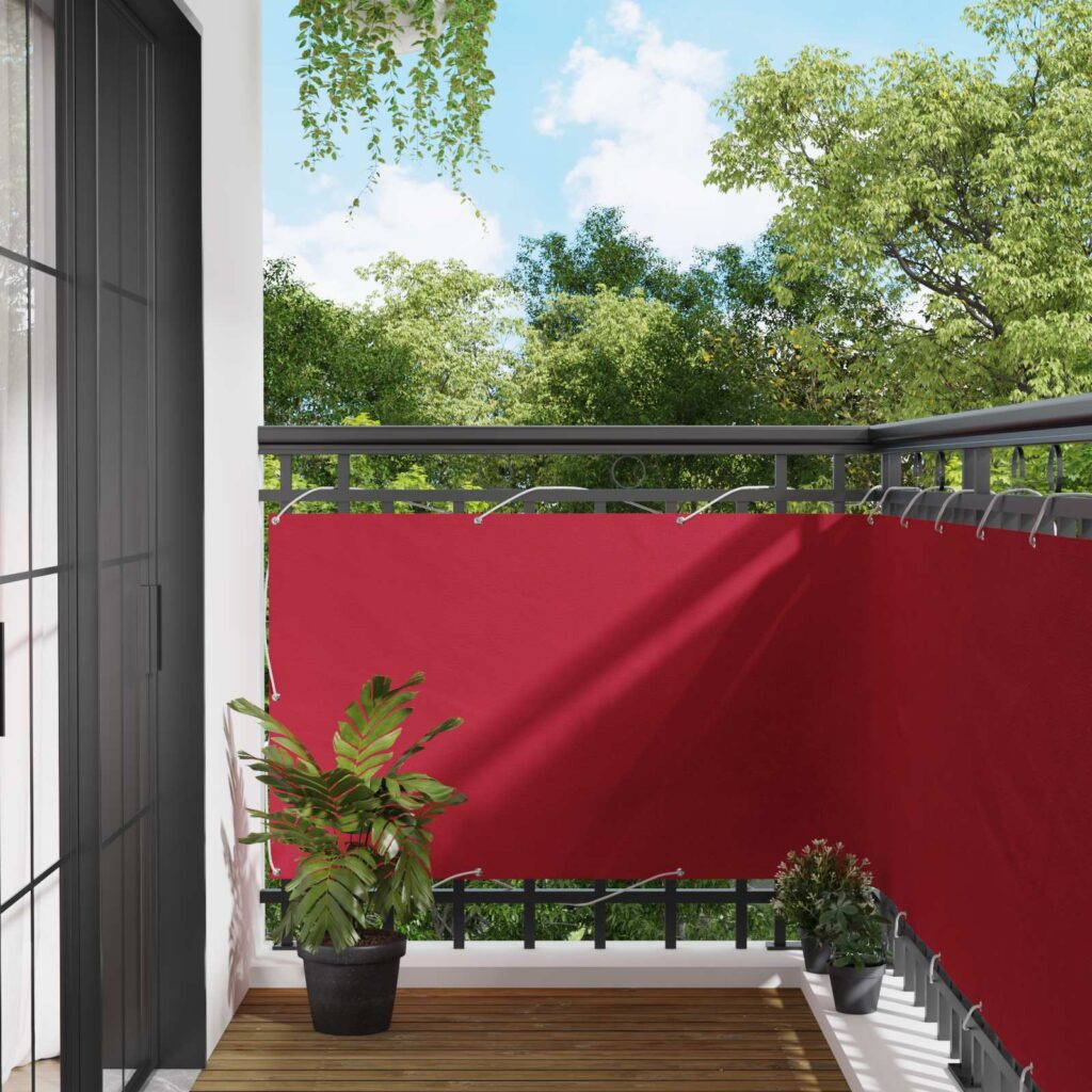 Parvekkeen Verho Punainen 100 x 1000 cm Oxford-kangas
