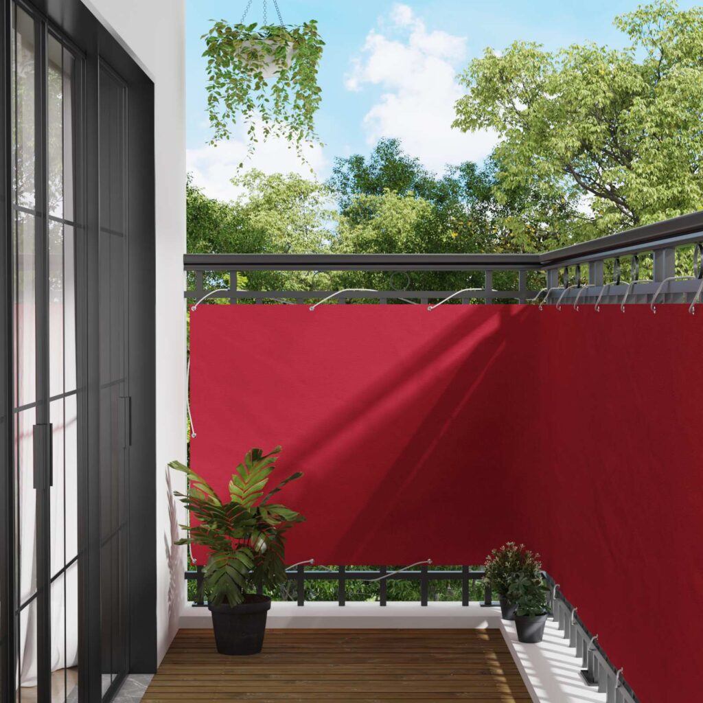 Parvekkeen Verho Punainen 110 x 600 cm Oxford-kangas