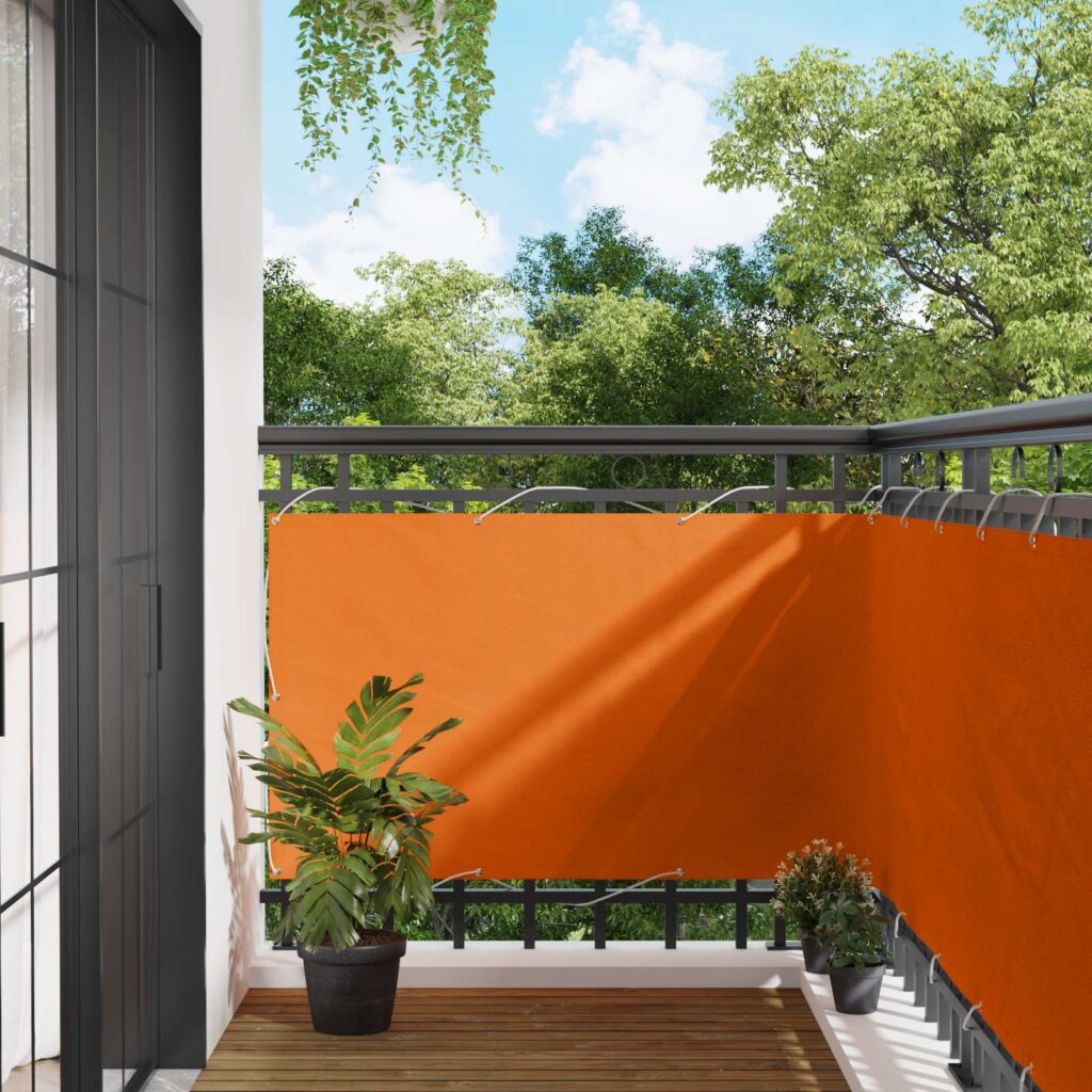 Parvekkeen Verho Oranssi 90 x 200 cm Oxford-kangas