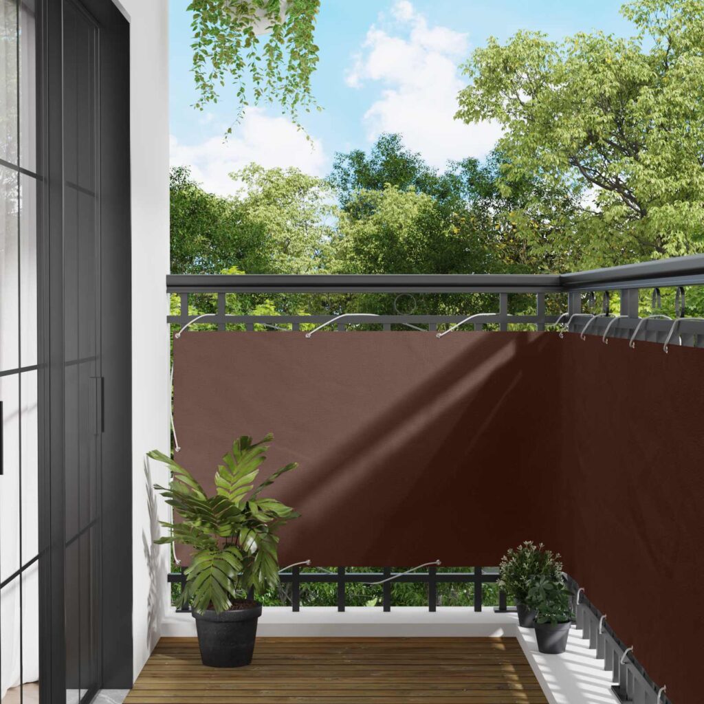 Parvekkeen Verho Ruskea 100 x 800 cm Oxford-kangas