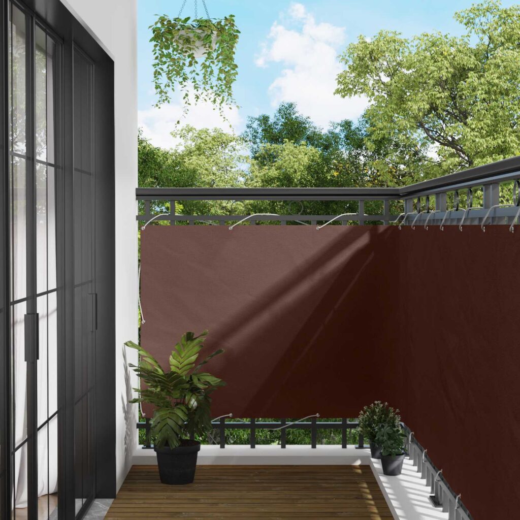Parvekkeen Verho Ruskea 110 x 200 cm Oxford-kangas
