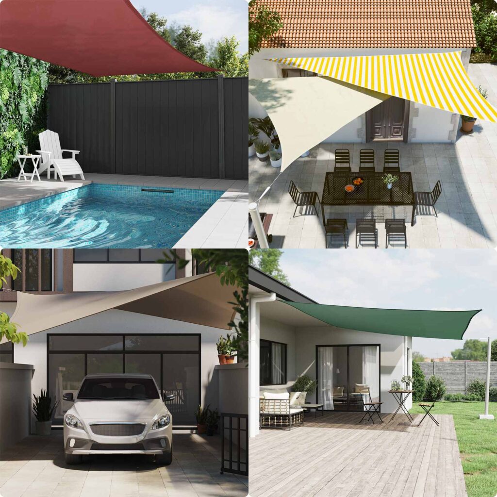 Ulkovarjo Keltainen ja valkoinen 7 x 5 x 5 m