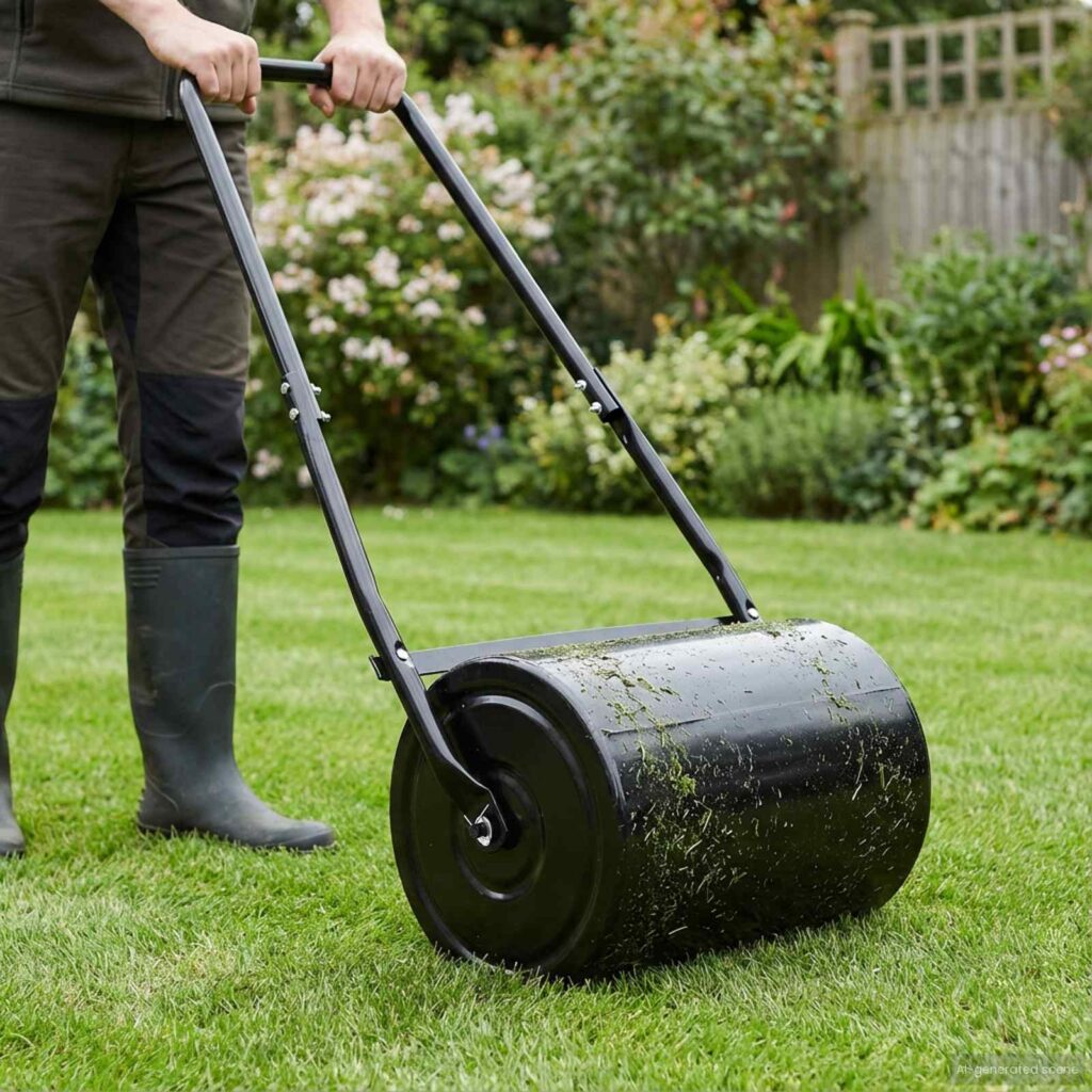 Puutarhan nurmikkorulla Musta 110 x 52 cm Rauta