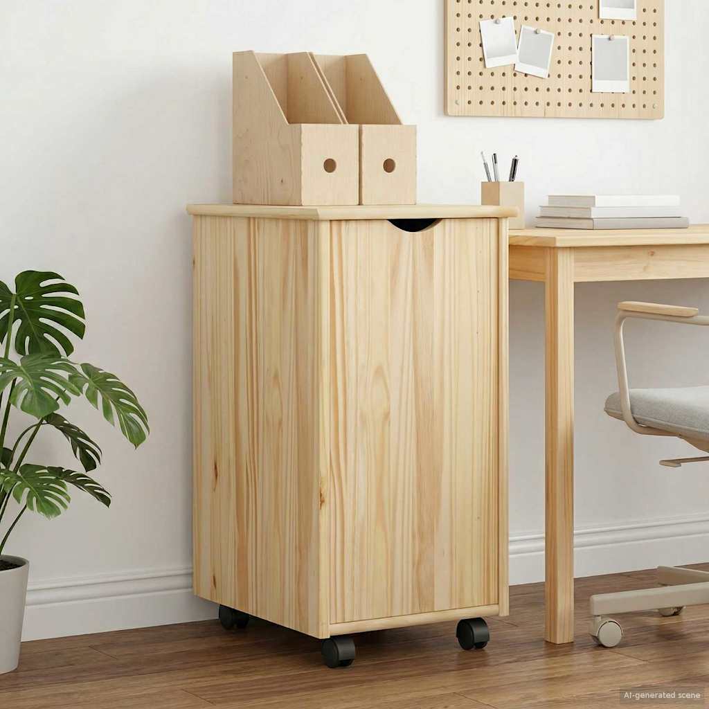 Rullaava kaappi Ruskea 34 x 39 x 65,5 cm Massiivinen mänty