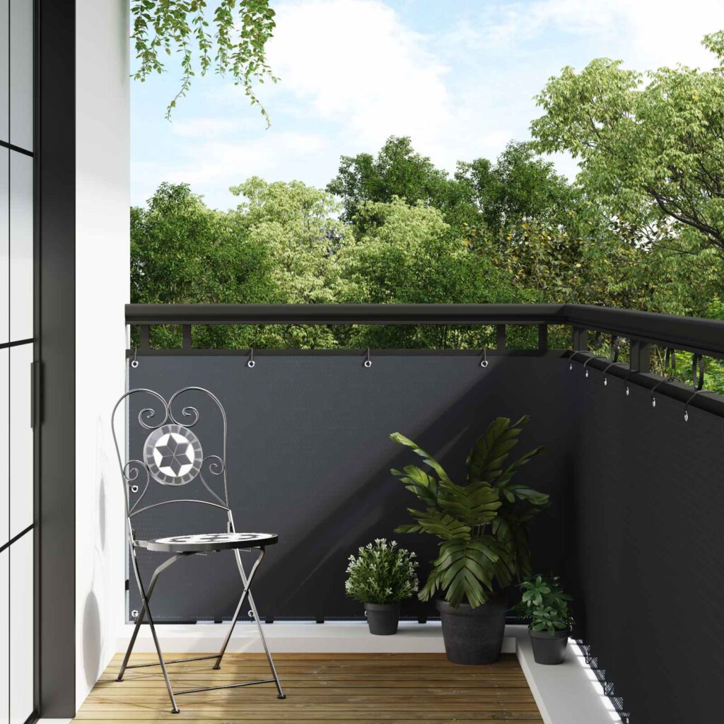 Parvekenäyttö Silmukoilla Antrasiitti