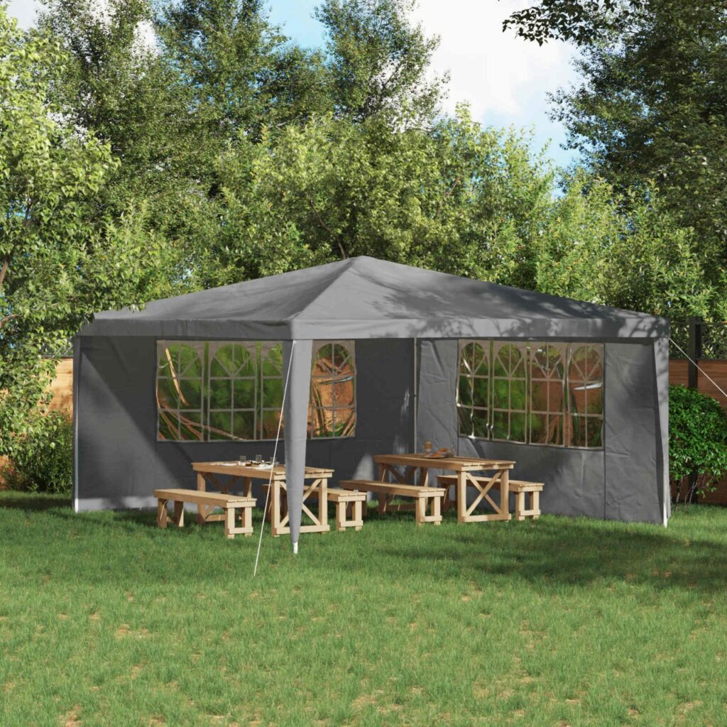 Juhlateltan sivuseinä 2 pcs 400 x 195 cm Vaaleanharmaa
