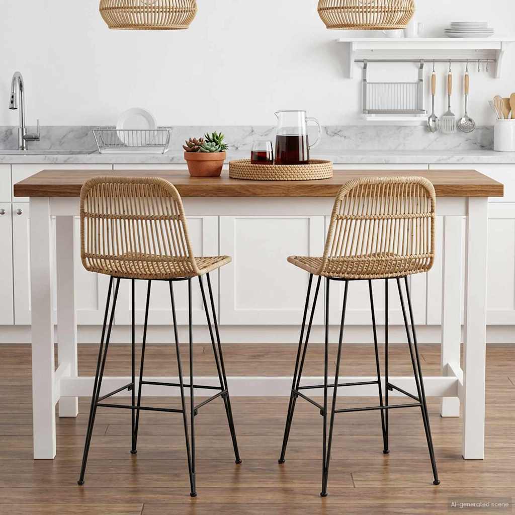 Baarijakkara 2 pcs Luonnollinen 44 x 55 x 109 cm