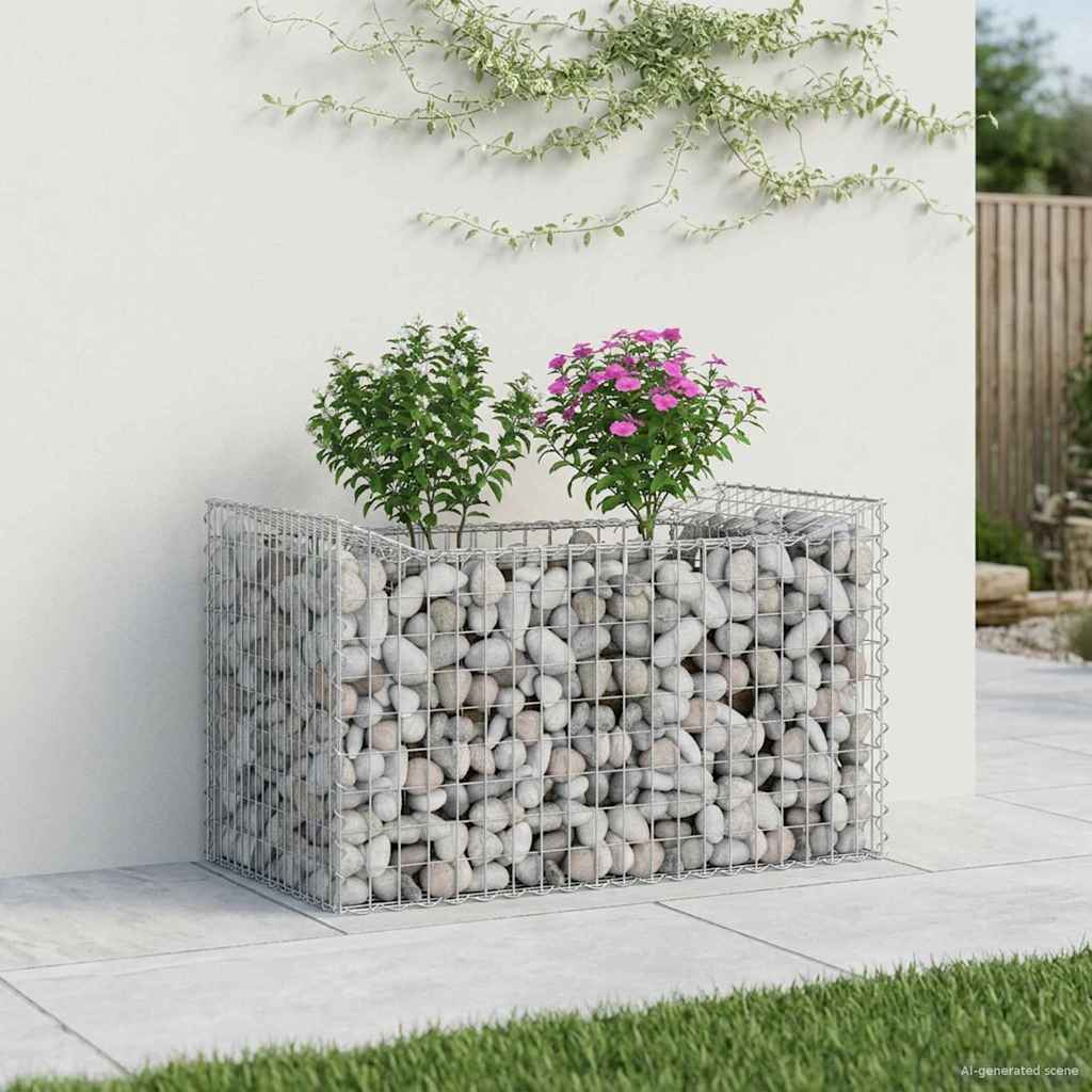 Gabion Kohotettu Peti Hopea 50 x 100 x 60 cm Galvanoitu teräs