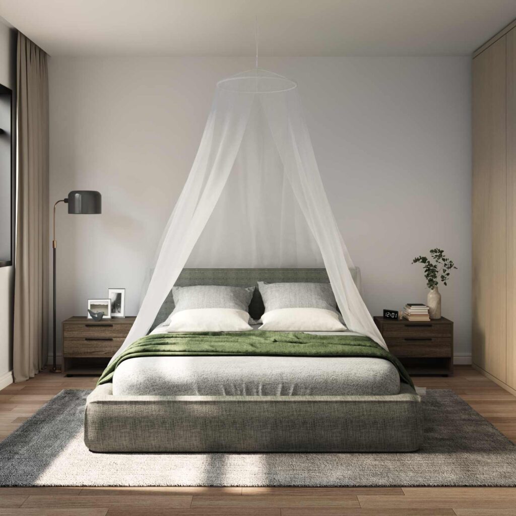 Hyönteissuoja sängylle 156 verkko 3 pcs valkoinen Polyesteri